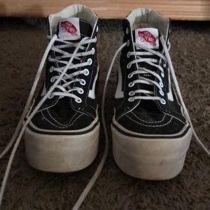 Black high top platform vans